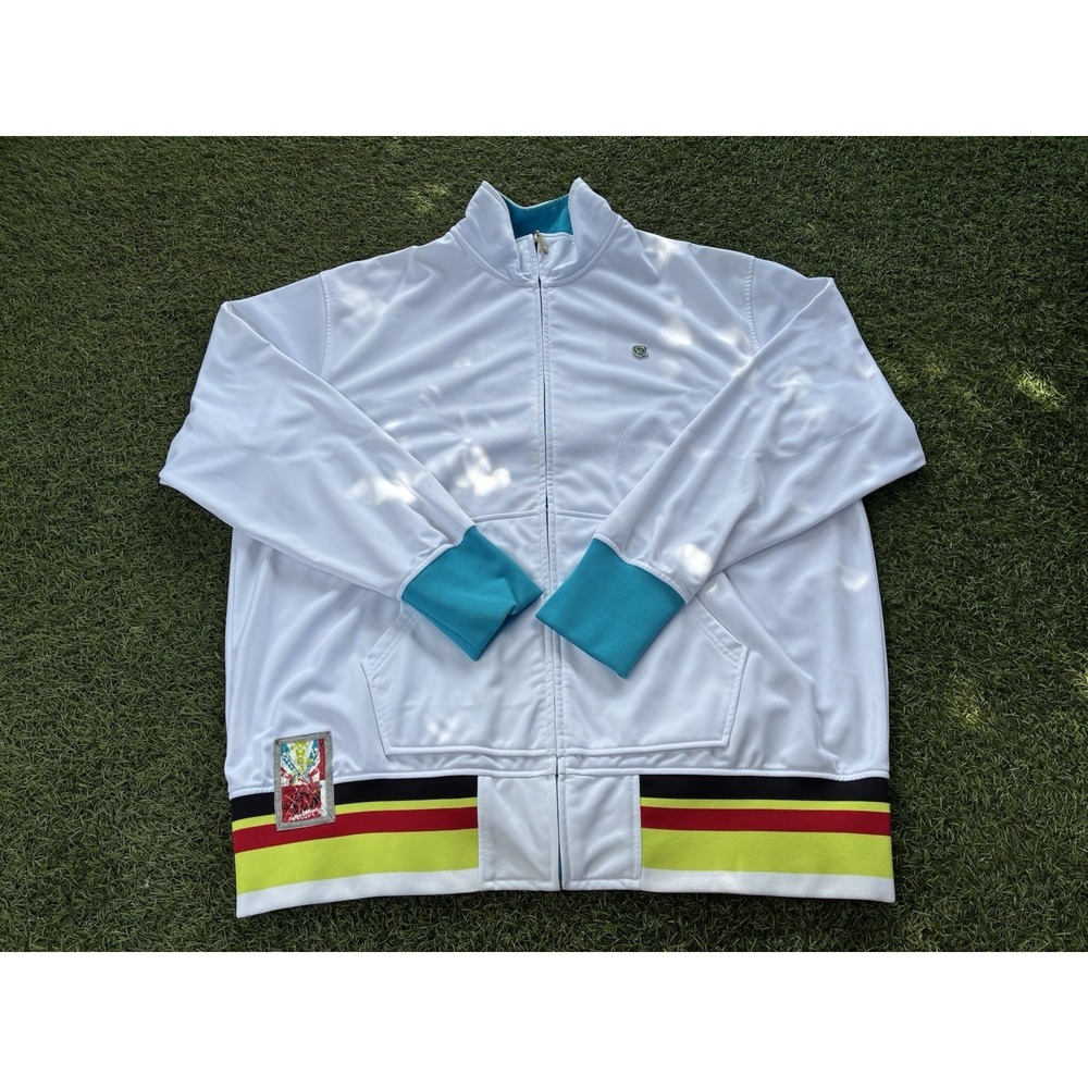 Roca Wear Mens Zippered Jacket Size 2XL White Vintage Retro Roc
